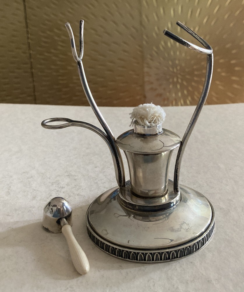 Vintage Italian 800 Silver Warmer Stand with wick