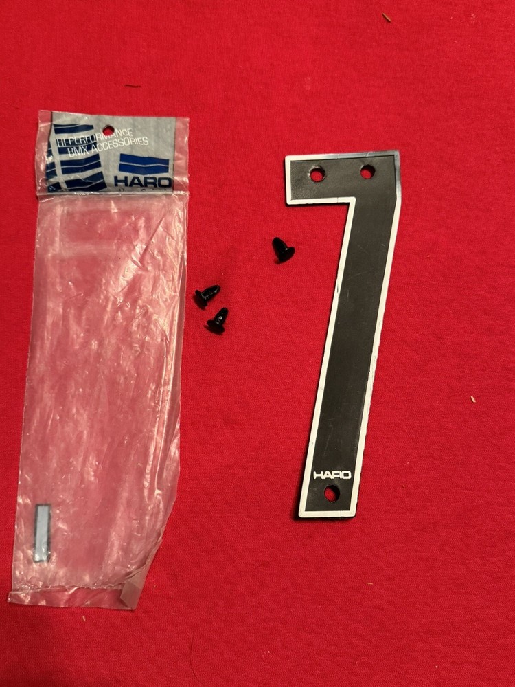 NOS HARO TECH DIGITAL DISPLAY PANEL NUMBER 7 OLD SCHOOL BMX PLATE FLO PUSH PIN