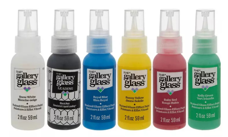 Plaid Basic Gallery Glass Stained Glass Paint - 6 Piece Set New