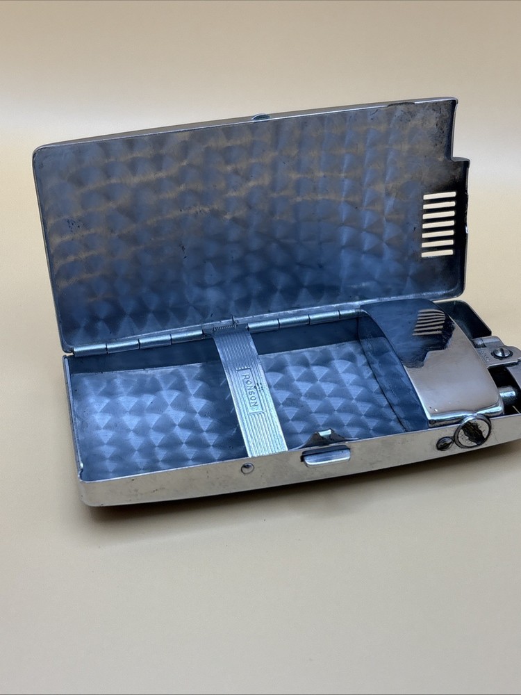 Vintage Ronson “Pal” Cigarette lighter/Case Brown Not Tested