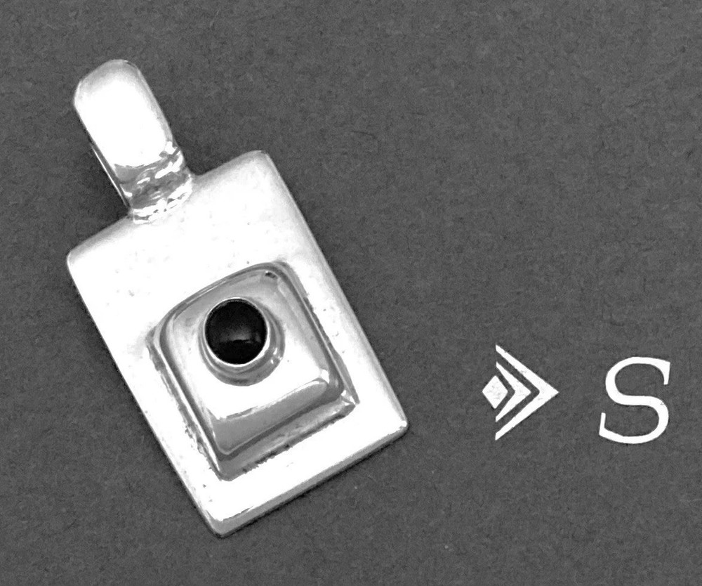 SILPADA Sterling Silver BLACK ONYX RECTANGLE Pendant~#S0368~RETIRED!