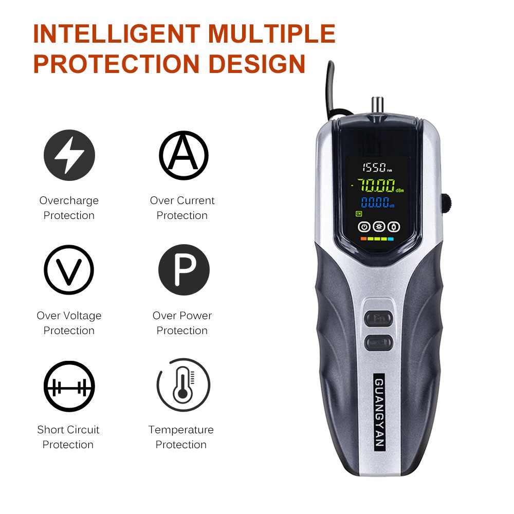 Handheld Optical Power Meter -70~+3dBm Rechargeable Optical Power Tester