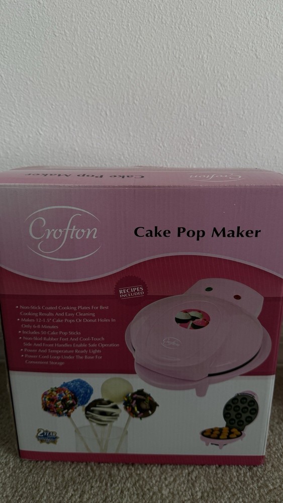 Pink Crofton Cake Pop Maker Non-Stick w/ Recipes & Sticks