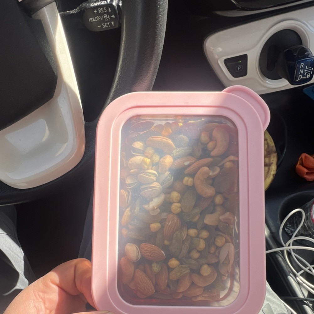 Mixed Nuts Snack in Pink Container Savory Pantry Appetizer Tree Nuts Allergens