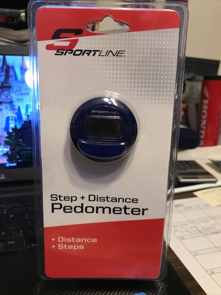 Sportline Pedometer Blue 2-Function Step & Distance *Brand New Sealed