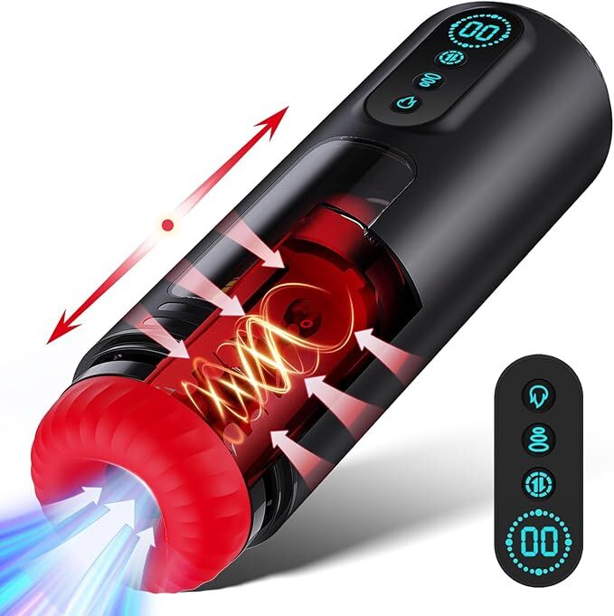 Automatic Handsfree Male Masturbators Thrusting Vibrator Heating Cup Lubricants