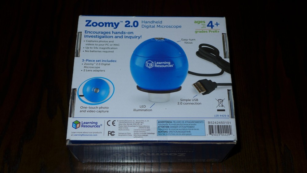 Learning Resources Zoomy 2.0 Handheld Digital Microscope STEM 54X Magnification