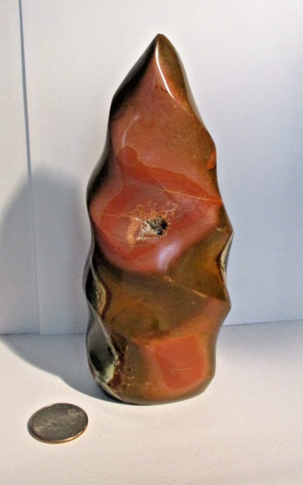 Polished Polychrome Jasper Standing Stone Fire Flame 6" 570 Grams