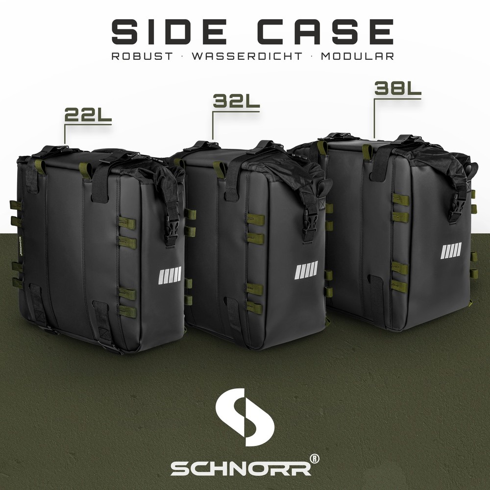Side Pockets Set Motorcycle 32L+38L, Waterproof, Hypalon & Nylon, Bundle