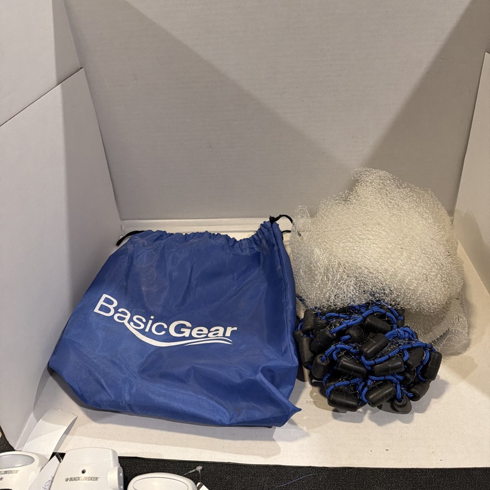 Casting Net, Basic Gear, 4 Foot 3/8 Square Foot .75 Pounds Coded Iron Easy Throw