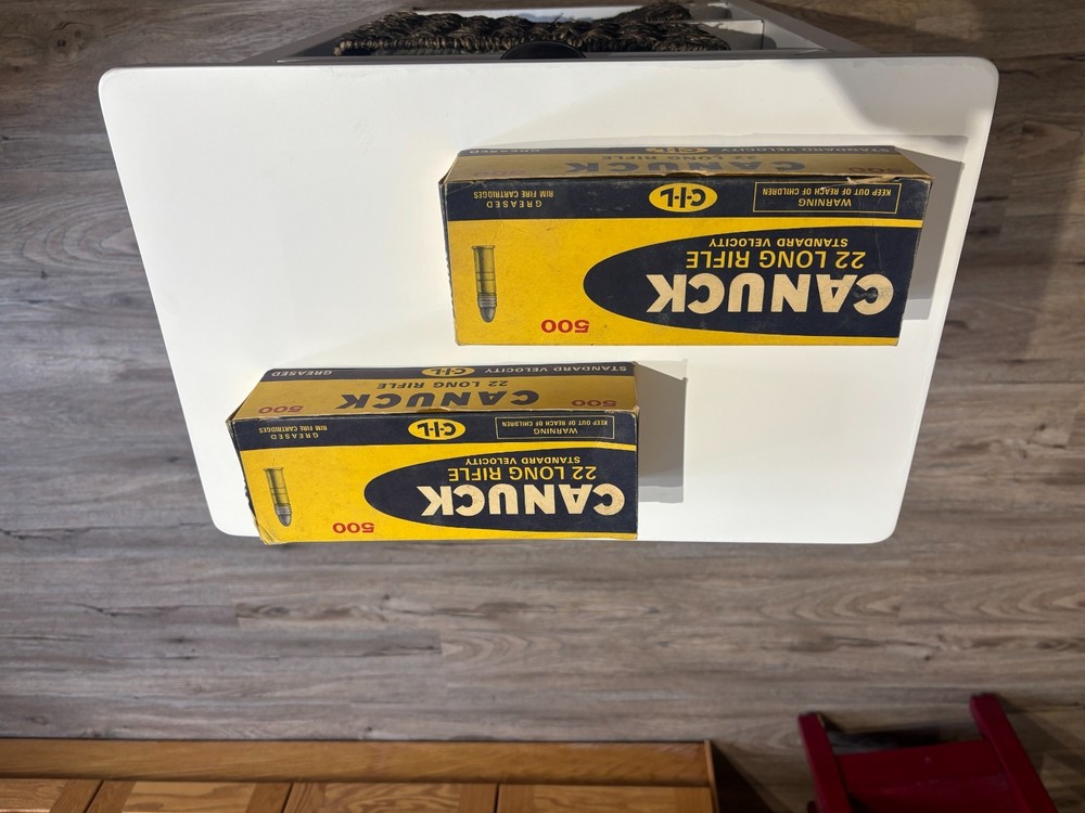 Vintage Canuck  ammo boxes, empty