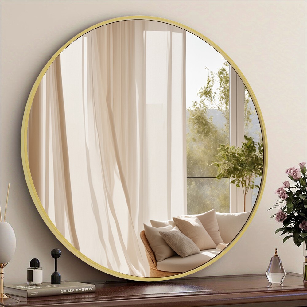 Round Wall Mirror Bathroom Mirror for Over Sink, Circle Wall Mounted Mirror