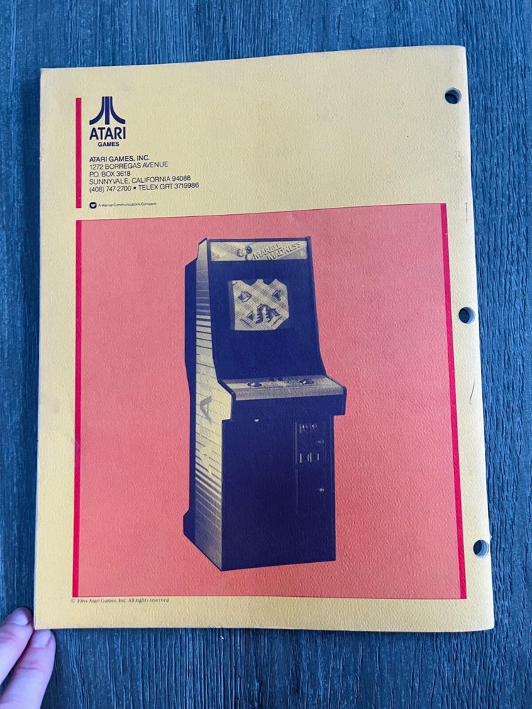 ATARI MARBLE MADNESS Operators Manual TM-276 1st printing