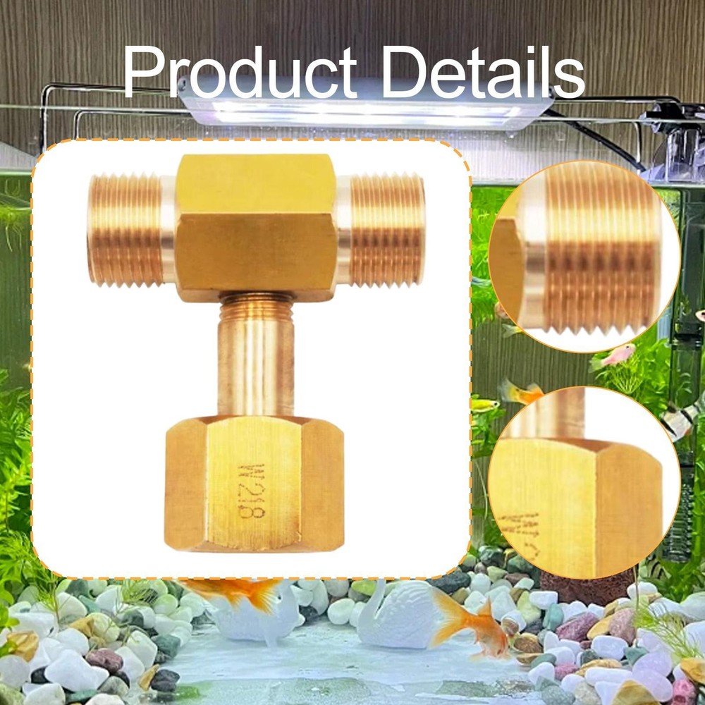 CO2 Tank Bottle Threaded Tee Fitting Adapter W21.8-14 Accessories with Gaskets