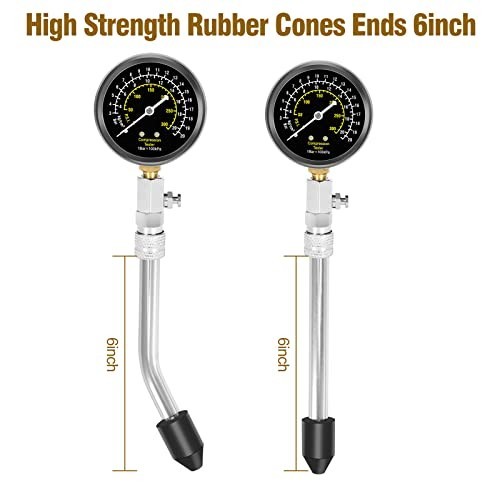 13pcs Compression Tester & Spark Plug Tester - 300PSI Engine Gauge Tool