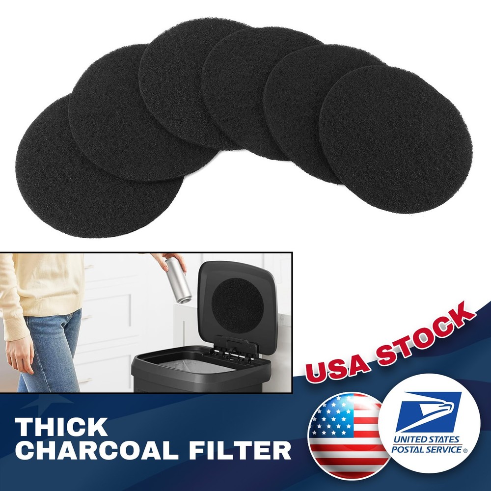 6PCS Charcoal Filter Replacements Kitchen Compost Bin Round 6.7" 0.4" Thick