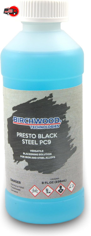 Birchwood Presto Black Oxide Touch-Up - 8 oz Versatile Steel Solution