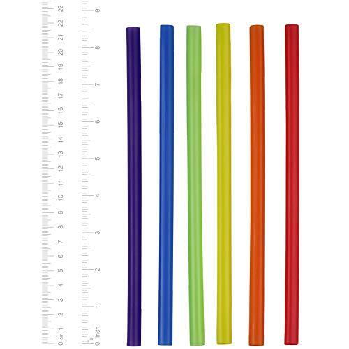Comfy Package, Jumbo Plastic Smoothie Straws - 8.5" High - Assorted Colors [100