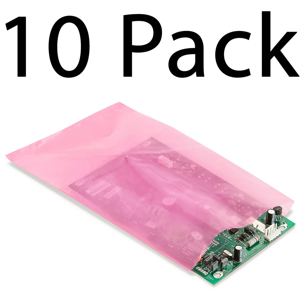 10 Pack 6" × 10" Anti-Static Bags (Pink)