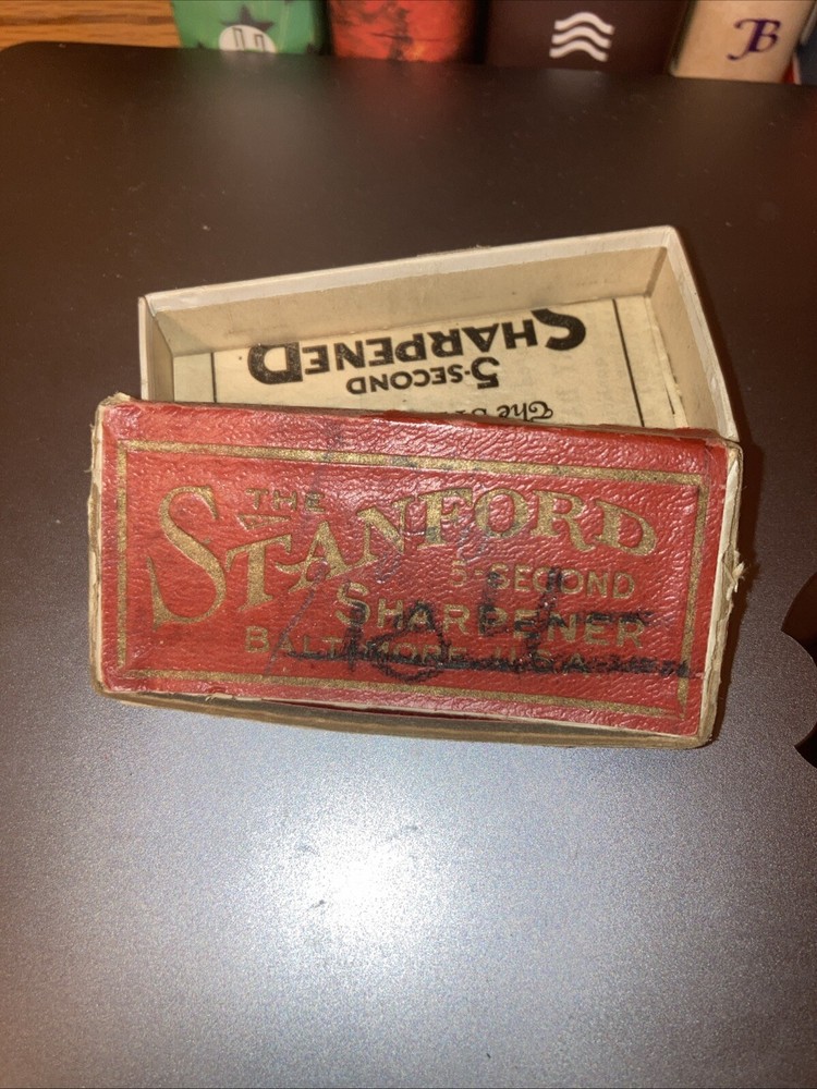 Vintage Stanford Razor Five Second Sharpener Box And Directions