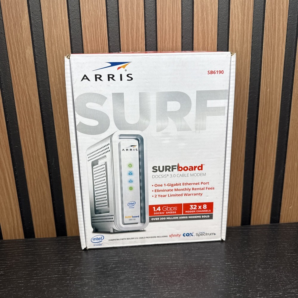 ARRIS SURFboard White SB6190 DOCSIS 3.0 Cable Modem internet computer 1.4gbps