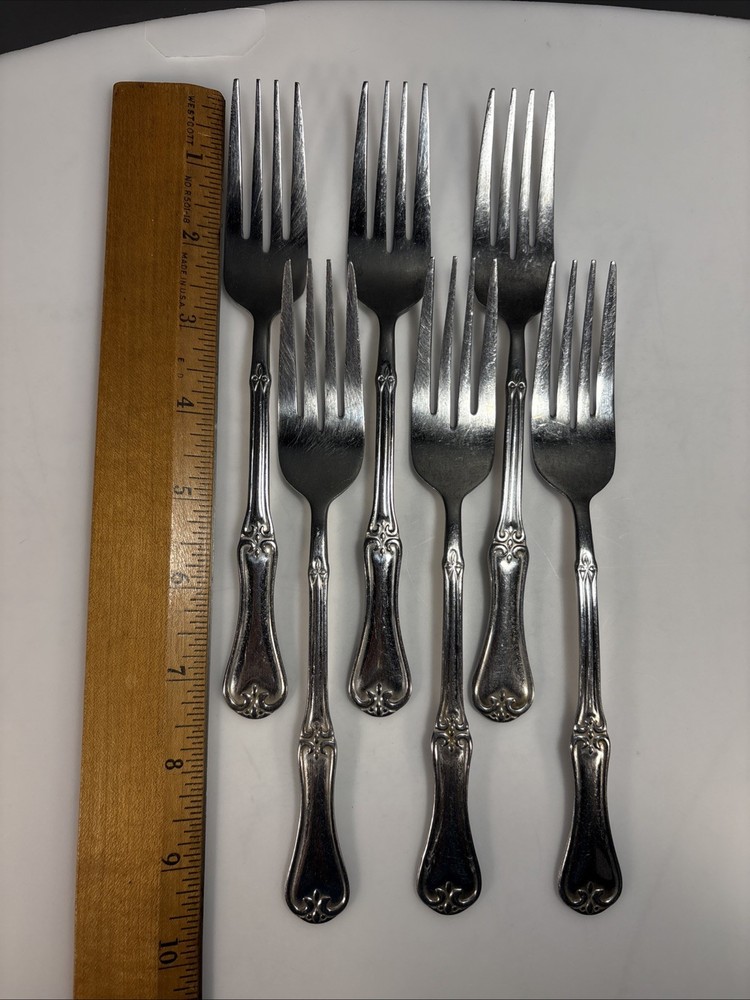 48 Piece Lot Alco Stainless Flatware Scrolls Scalloped Handle Spoon Knife Fork