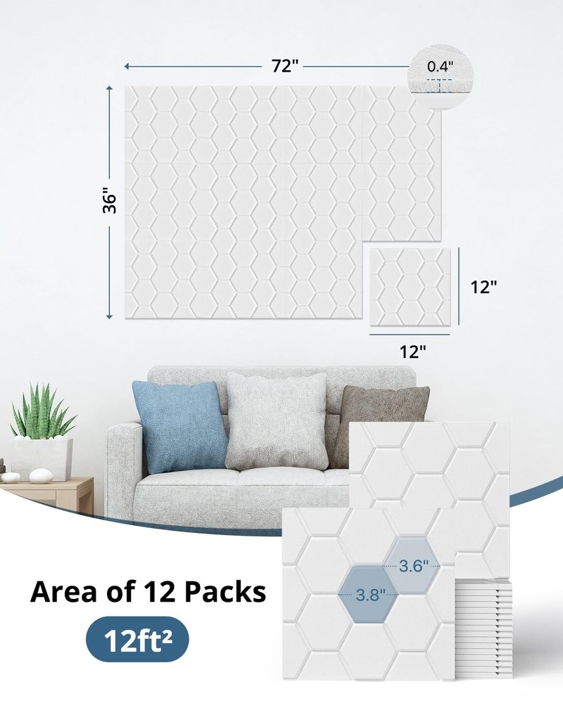 Soundproof Panel, Self-Adhesive Acoustic Wall Panel Highly Acoustic Wall Pane...