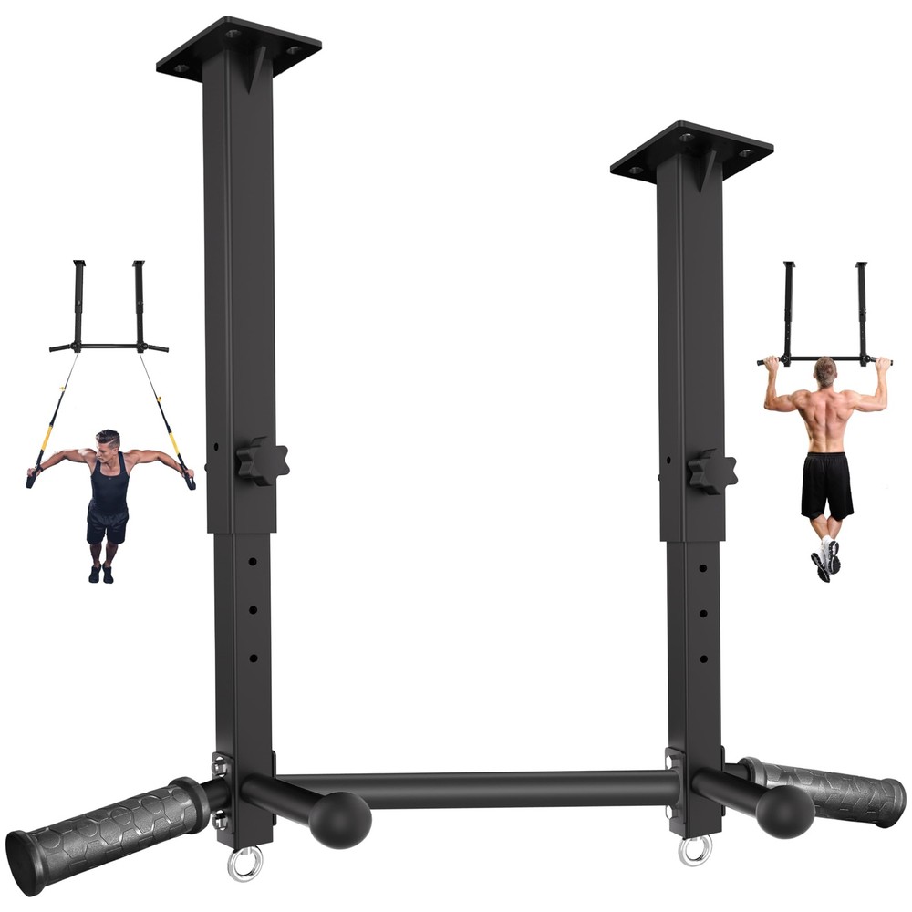Ceiling Mount Pull Up Bar for Garage/Basement/Rafter - Heavy Duty 800LBS Adju...