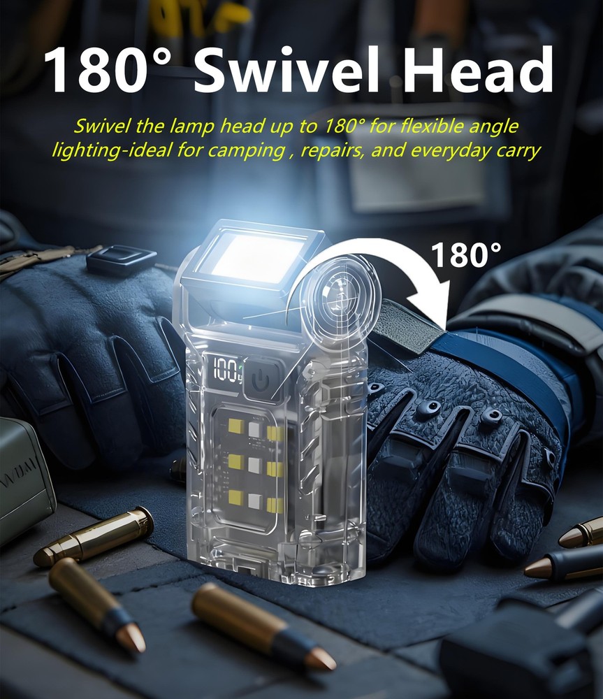USB Rechargeable LED Light Flashlight Mini Torch Pocket Lamp Waterproof Hat Clip