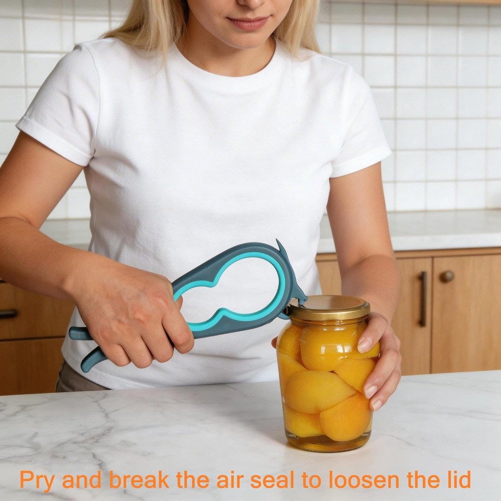 Jar Opener & Bottle Opener Set for Weak Hands - Multi-Function Kitchen Opener To