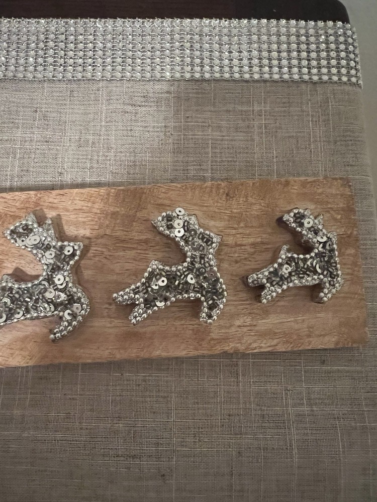 Christmas Sequined Two Deer Wall Display
