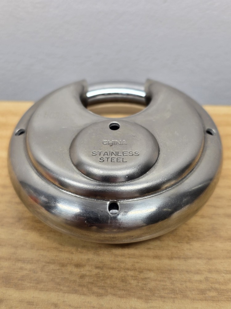 Disc Padlock Pro 70mm 2 3/4" with 2 Keys Stainless Steel Storage Unit Lock