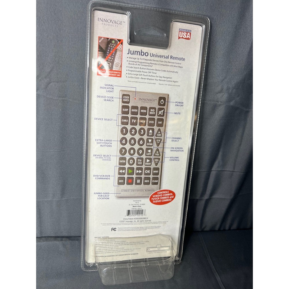 Large Universal Remote With Large Buttons NIP