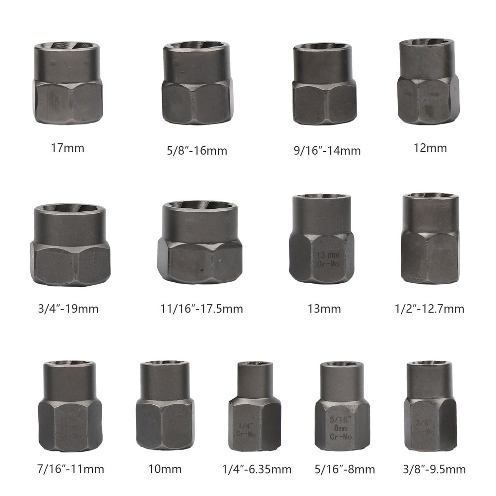 15 Pcs Nut & Bolt Extractor Kit, of Bolt Removal Tool Set, Extractor Socket Tool