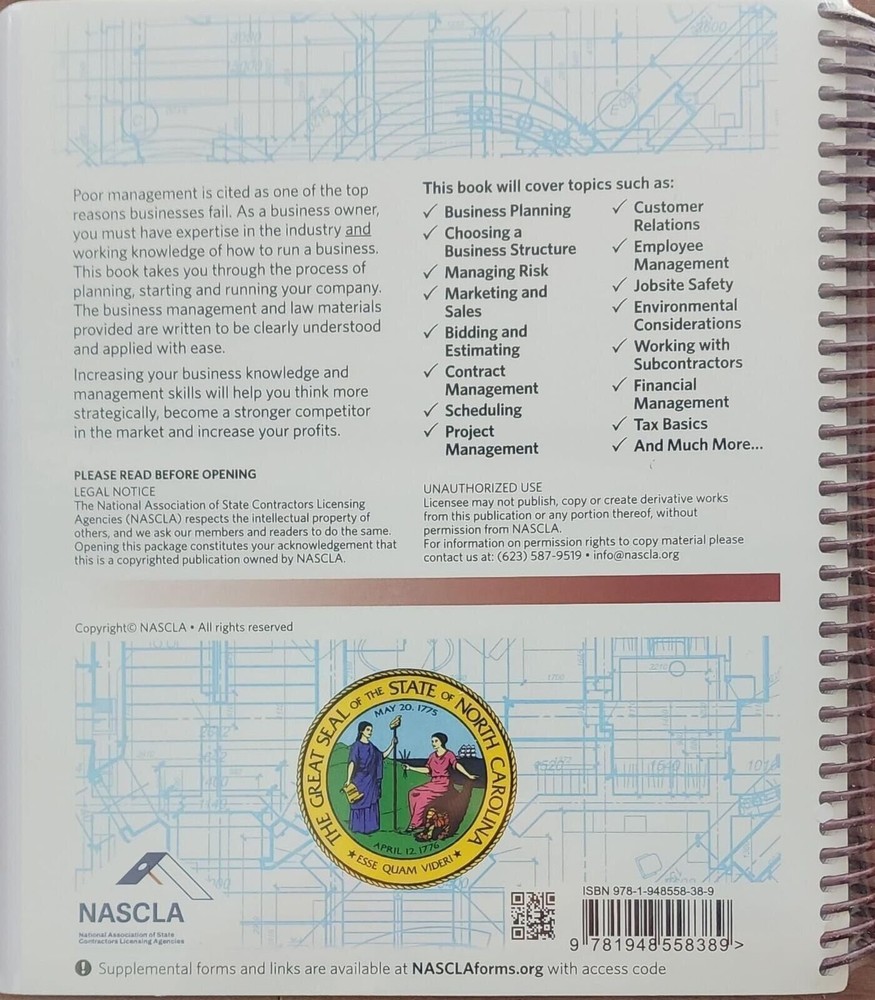 North Carolina General, 10th Edition NASCLA Contractors Guide