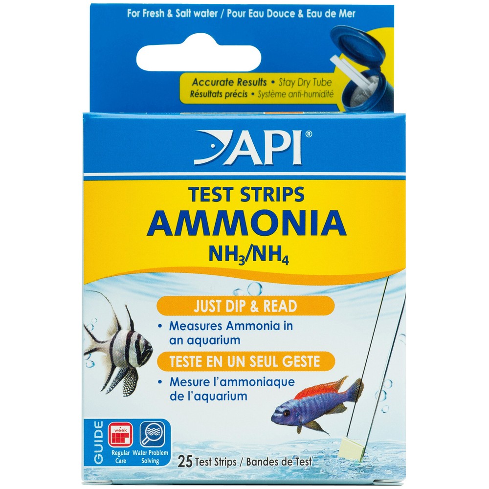 API Ammonia Test Strips 25 Count for Freshwater & Marine Aquariums EZ Dip & Read