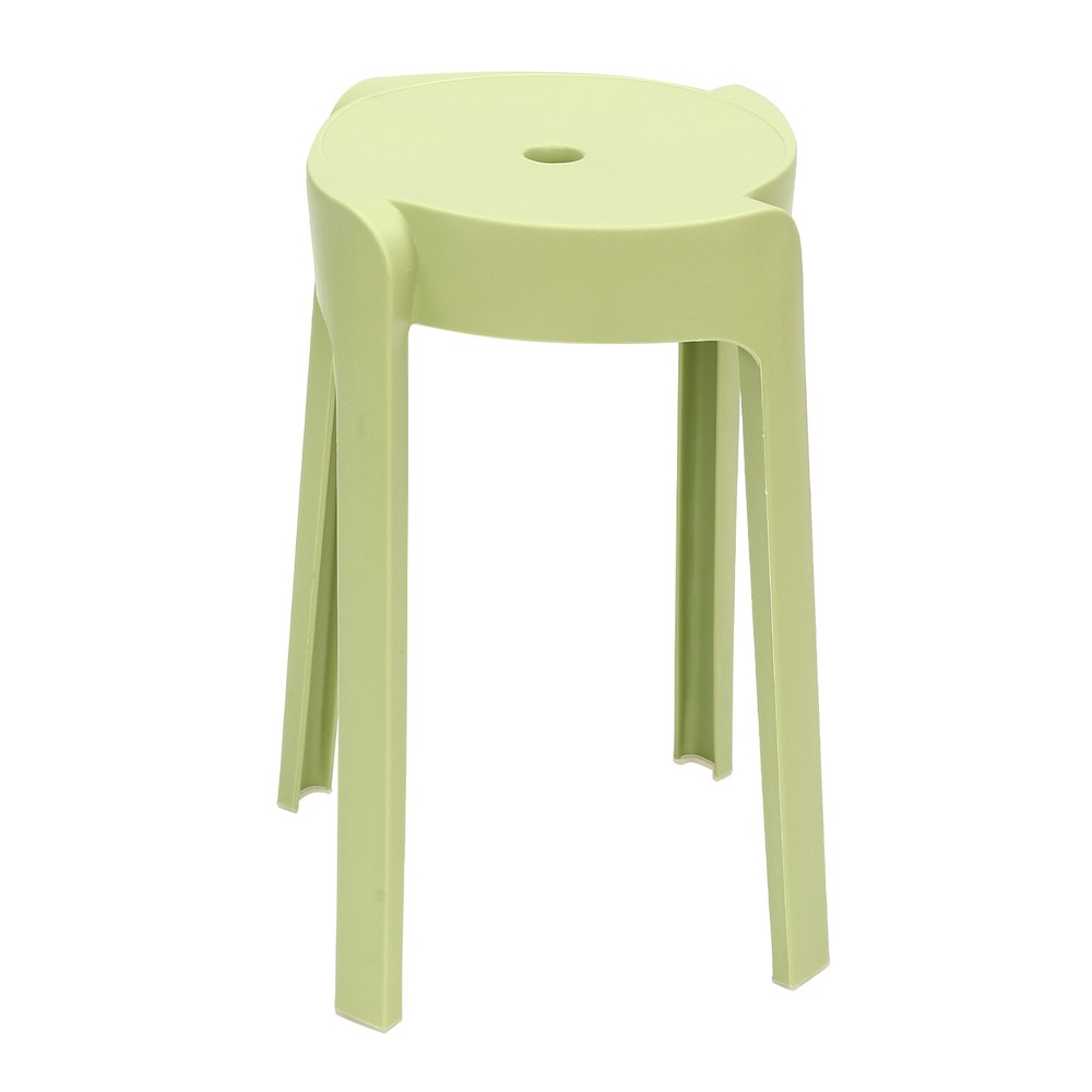 Plastic Stool Counter Kitchen Stools 18'' Set of 4 Backless Stackable Bar Stools