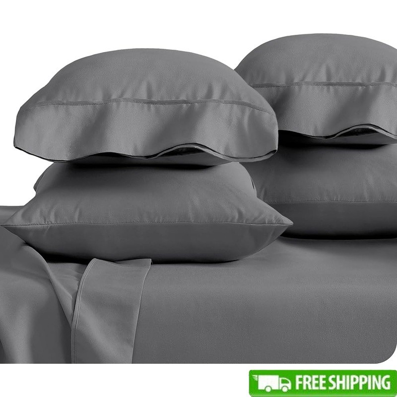 Microfiber Pillowcases 4 Pack Soft Durable OEKO-TEX Certified Standard Size New