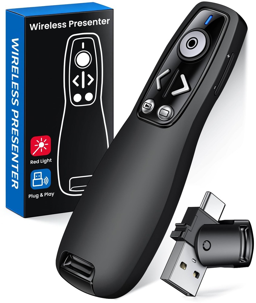 Presentation Clicker Wireless Presenter Remote for PowerPoint, Powerpoint Cli...