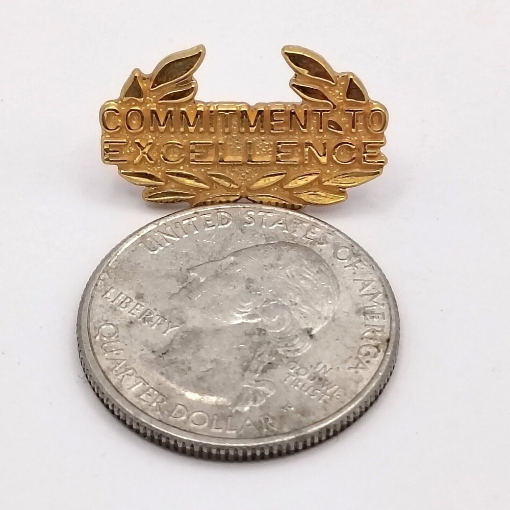 Vintage Pin Gold Tone Recognition Commitment To Excellence Achievement Award