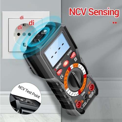 Multimeter with Backlit LCD,Ohm Volt Amp Meter,Non Contact Voltage Black