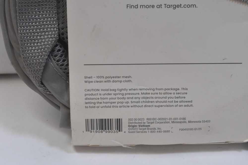 Brightroom Collapsible Pop up Hamper Laundry Basket Foldable Divided Gray
