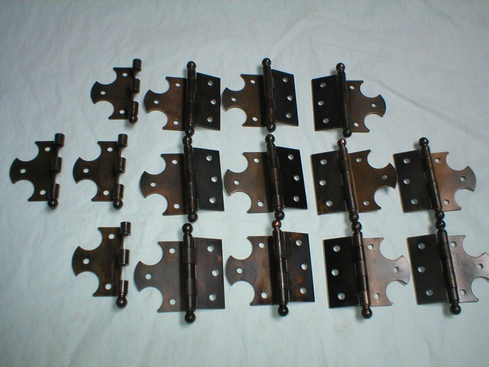 Antique Ball Tipped Decorative 3" Hinge Pair