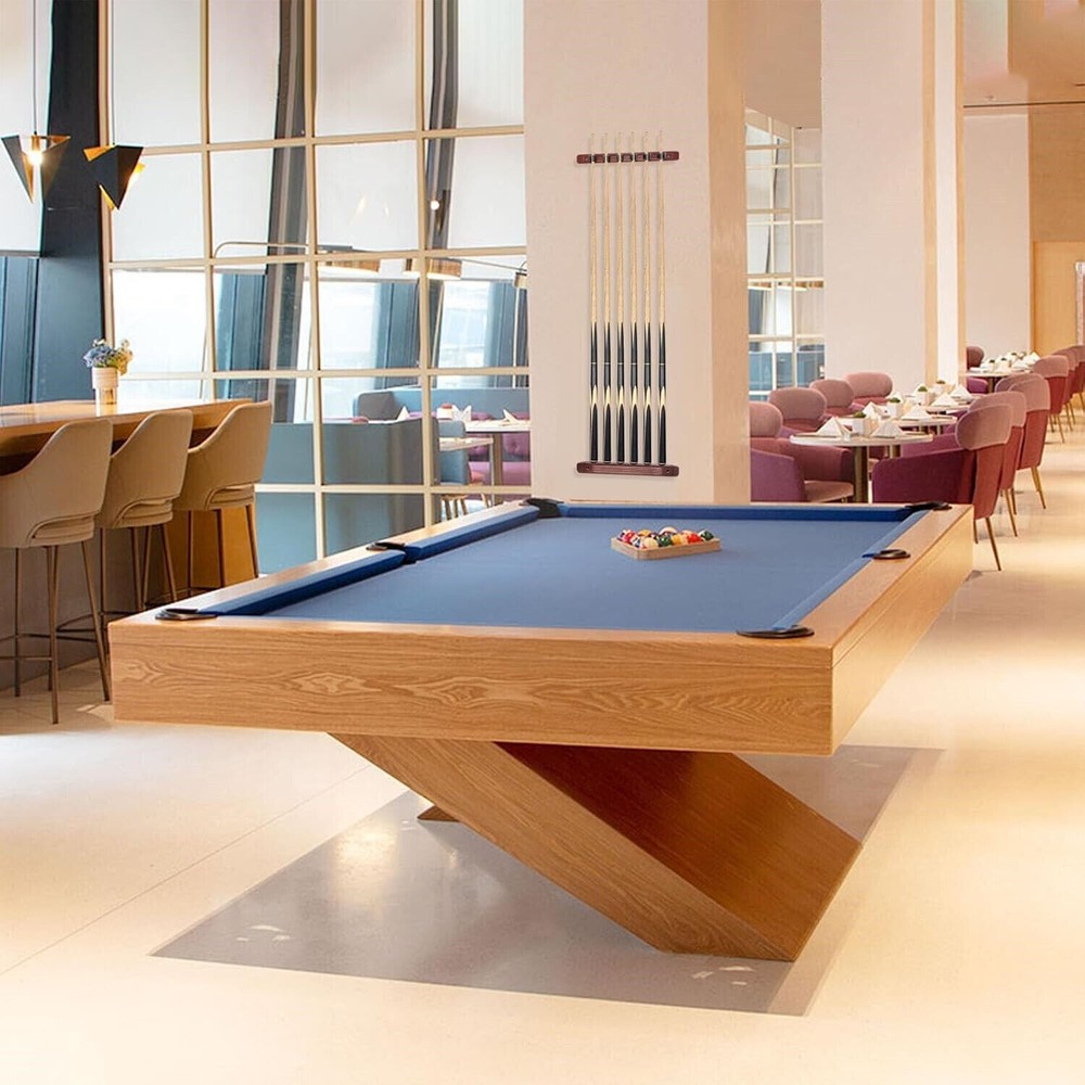 Billiards Pool Stick Holder Wall Mount Rack 6 Sticks Storage Pool Cue Organizer