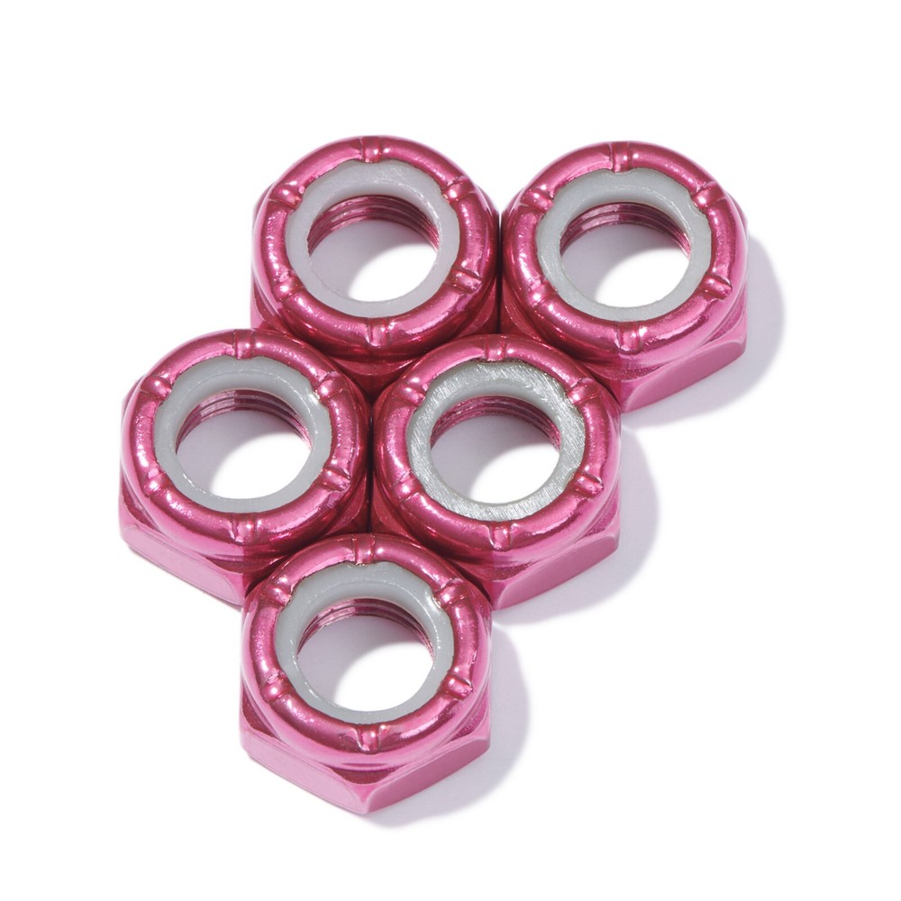 Custom Axle Nuts Hardware (5) Skateboard / Long Board / Cruiser - DARKER PINK
