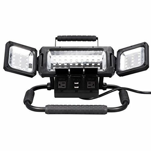2100 Lumens LED Panel Folding Work Light with AC USB Power Strip Mountable