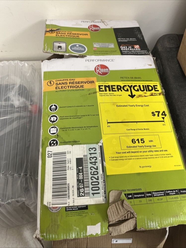 Rheem Performance RETEX-08 Electric Tankless Water Heater 8 kW 1.55 GPM *NEW*