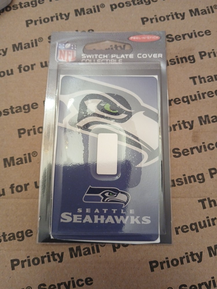 Seattle Seahawks Diagonal Stripe Single Toggle Light Switch Plate