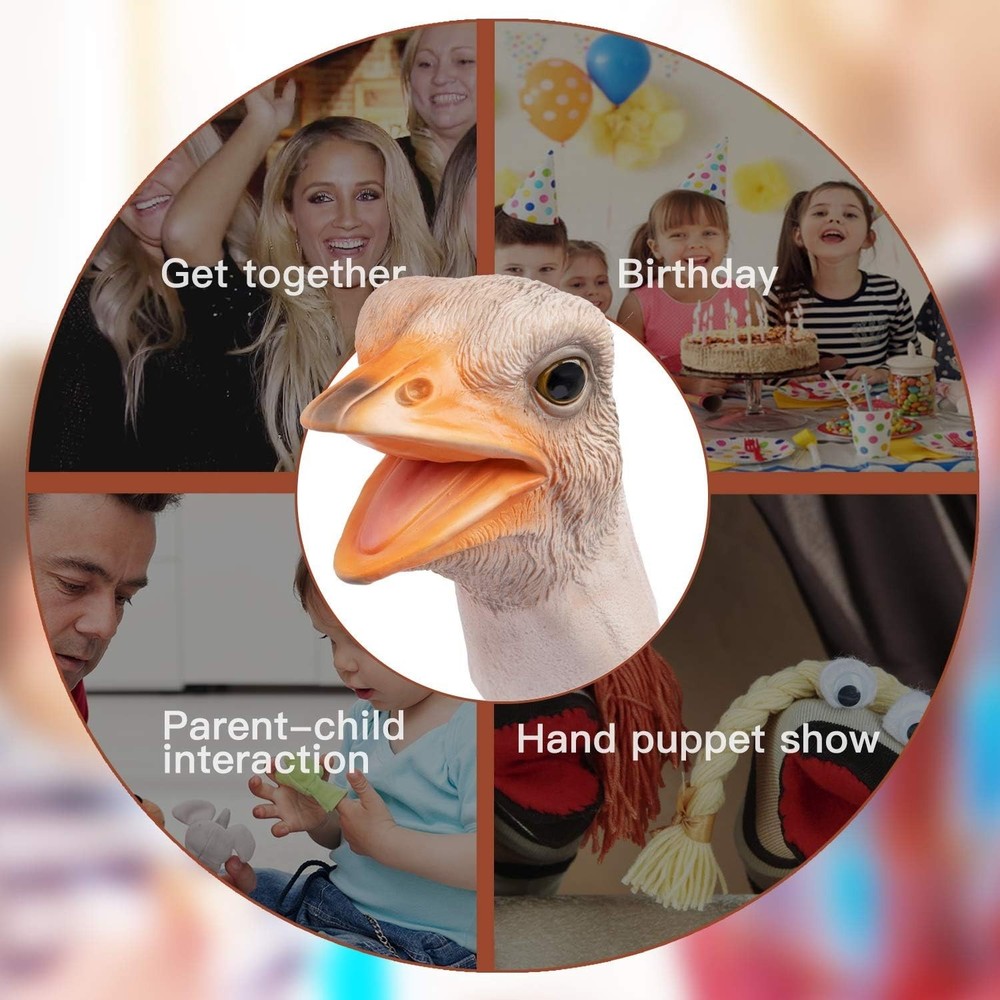 Multi-Age Soft Latex Ostrich Puppet - Fun Role Play and Educational Tool