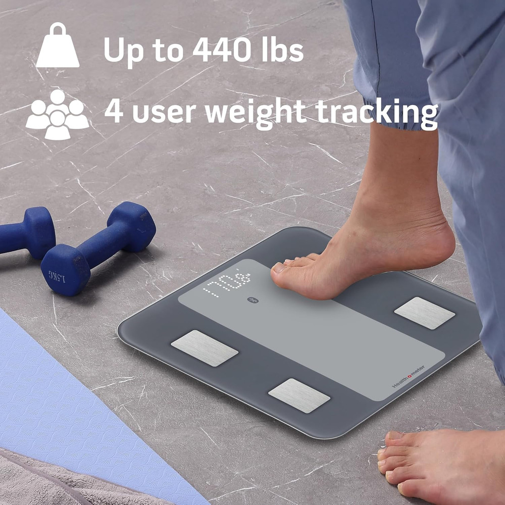 Bluetooth Digital Bathroom Scale with Smart Connectivity BMI & Body Fat Tracking